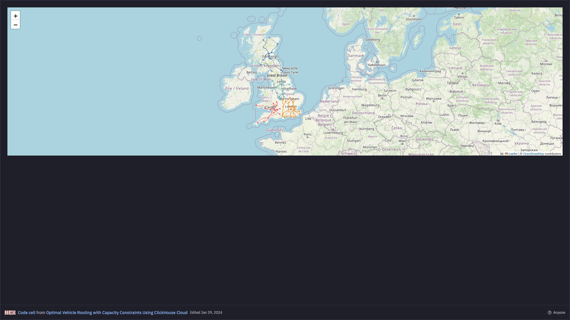 Hex notebook screenshot: Vehicle Route (1)
